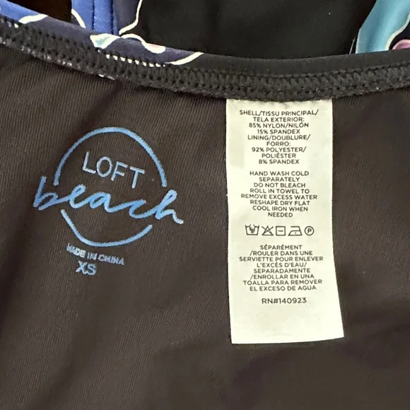 Loft Beach Floral Asymmetrical Bandeau Swimsuit - Picture 10 of 11